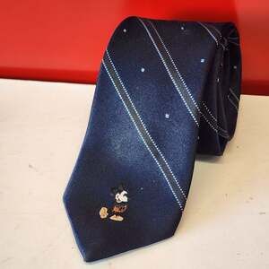 Vintage Mickey Mouse Tie By Cervantes Blue Striped Disney Official Merchandise